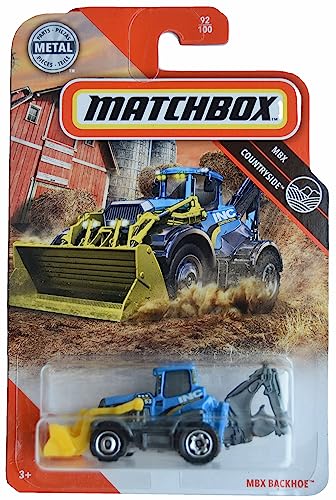 Matchbox Backhoe, Countryside 92/100 [Blue/Yellow]