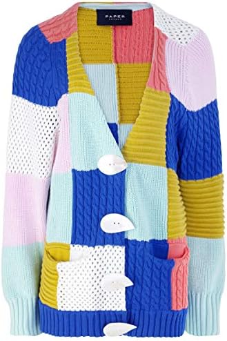 PAPER London Women's Patchwork Cardigan Multi Coloured M : Amazon.com.au:  Clothing, Shoes u0026 Accessories