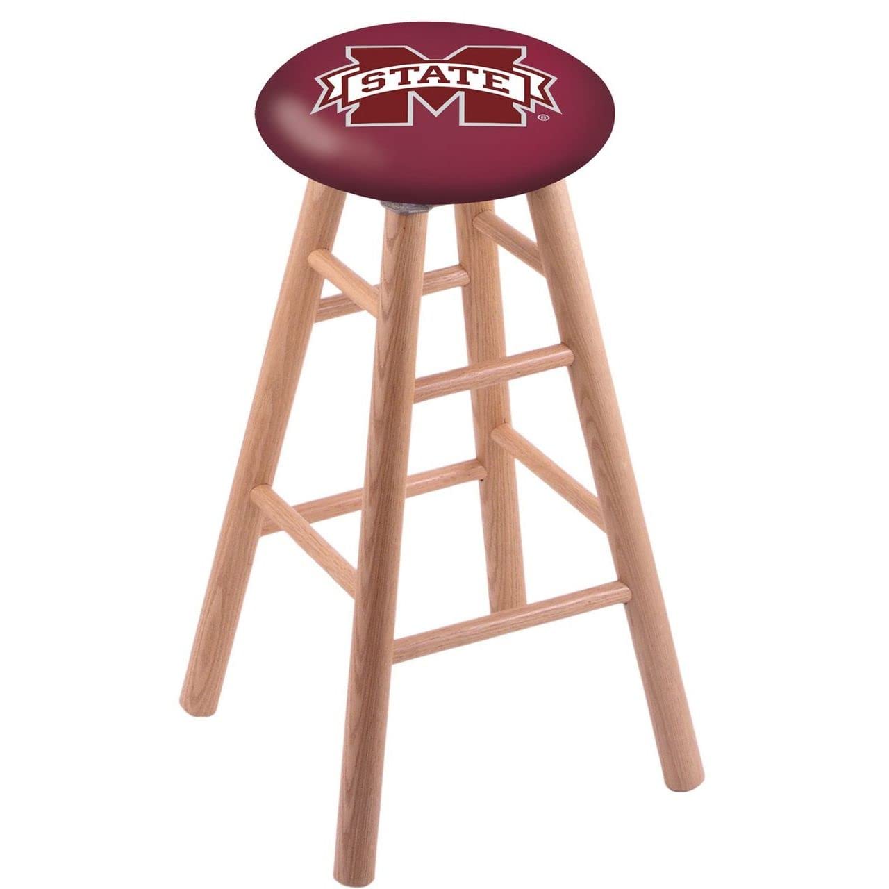 Holland Bar Stool Co. Oak Counter Stool in Natural Finish with Mississippi State Seat by The