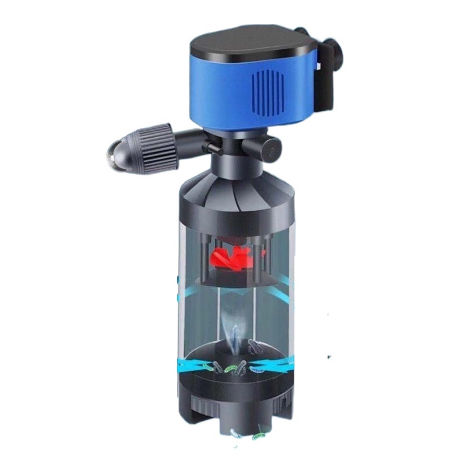 Pompa Filtro Piscina, 15W/25W/35W 6 in 1 Pompa Filtro WC for Pesci, Pompa a Bassa aspirazione Pompa Acqua Pompa Acquario Pompa Acqua Ossigeno Accessori Acquario(45W)