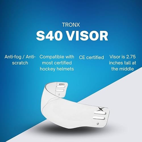 Miniatura 6 de TronX Casco de hockey de corte ventilado S40 Visera transparente (antiarañazos/antivaho) Certificado CE