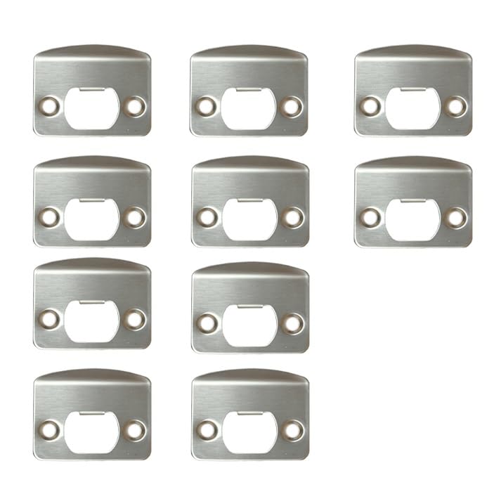 SUMBIN 10 Pack Door Latch Strike Plate Door Lock Strike Plate Repair Kits Reinforcement for Door Frame Repair Polish Finish