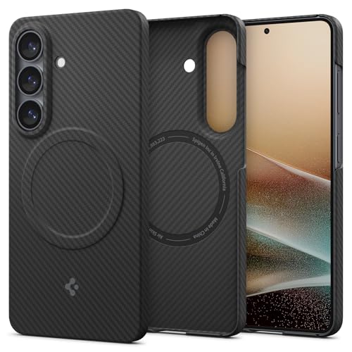 Image of Spigen Air Skin Aramid MagFit | Samsung Galaxy S26 Case [MagSafe] [WPC Qi2 Certified] Galaxy S26 Back Cover | Aramid Fiber+PC - Black