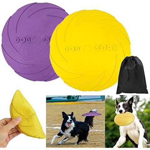 Hundefrisbee Scheibe Hund 2 Stück Soft Rubber Disc Cover