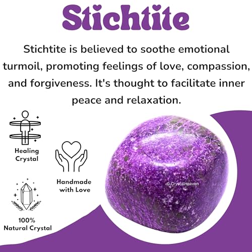 Image of Certified Stichtite Crystal Healing Tumbled Stone, Natural Polished Crystals for DIY Crafts, Manifestation, Meditation, Pooja Feng Shui and Reiki Healing (30 Grams)