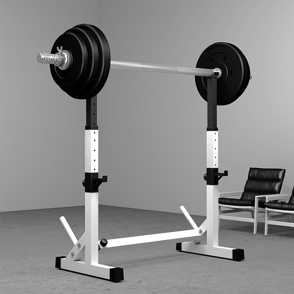 Gabbie di Squat, Candele per sollevamento pesi, Rack Squat Poggia Manubrio Regolabile 12 Livelli, Supporto per sollevamento pesi, Rack per sollevamento pesi, Carico Max.200 kg