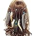 Produktbild BESLIME Pfau Feder Kopfschmuck, Feder Kopfschmuck Boho Hippie Stirnband-Fancy Federschmuck Böhmische Kopfbedeckung Quaste für Damen Mädchen Karneval Kopfschmuck