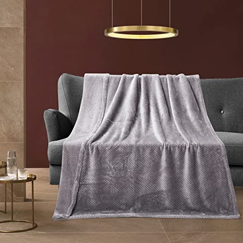 Thesis Fleece Blanket Queen Blanket For Bed Charcoal Waffle Blanket – Waffle Textured Microfiber Bed Blanket Queen Size Blanket Cozy Soft Blanket, 90X90 Inches #TOP4