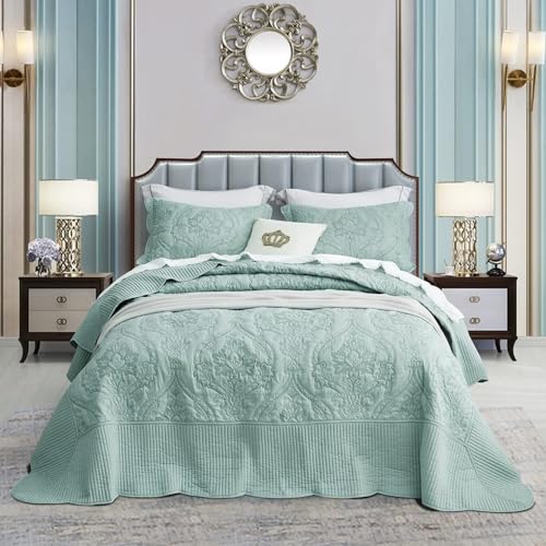 CHIXIN Oversized Bedspread Coverlet Set King Size - Lightweight Bedding Cover - Beautiful Stitching...