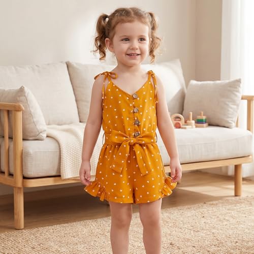 Image of Toddler Girl Clothes Baby Summer Cute Halter Romper 6 Months to 5 Years Old