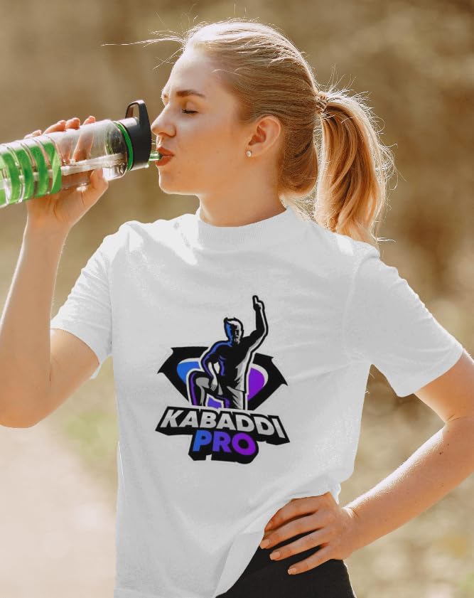 VASAL Unisex Kabaddi T-Shirt for Gym & Sports | Dry Fit Polyester | Round Neck Tee for Men & Women | Sweat-Absorbing Fabric (in, Alpha, 2XL, Regular) White 3