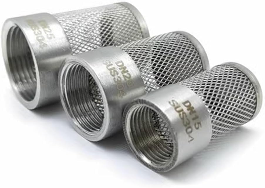 Filtro de tubería, Filtro de Bomba de Agua, 1 Filtro Inoxidable, 1/2" 3/4" 1" 1-1 * 2" 2" 3" 4" Filtro de Rosca Hembra para riego de jardín Bomba de Agua de Acuario, Cubierta de Malla,3"