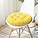 Coussin de Chaise Rond 45cm,Coussin d'assise, Coussin de Siège Coussin Japonais, Coton Et Lin Hyper Moelleuses Coussin de Siège Ventilé Tatami Coussin Idéal pour Bureau Intérieur Extérieur (Yellow)