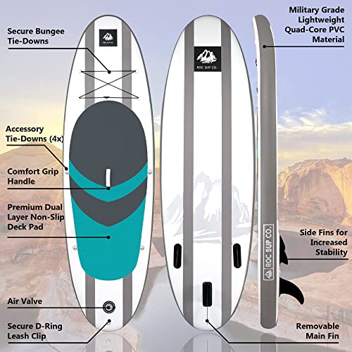 Image of Roc Inflatable Stand Up Paddle Board with Premium SUP Paddle Board Accessories, Wide Stable Design, Non-Slip Comfort Deck for Youth & Adults