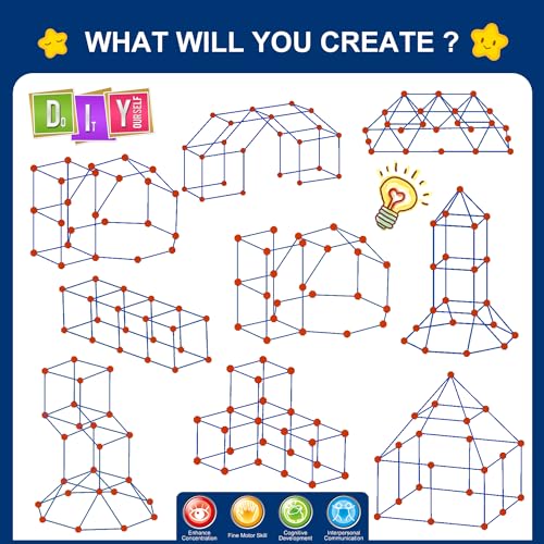 Springflower SZ200FORT Fort Building Kit For Kids,Stem Construction Toys thumb #6