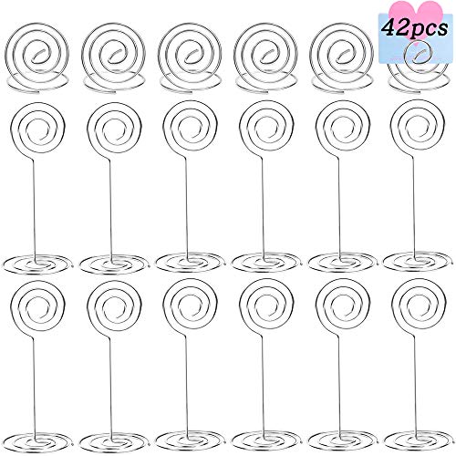 Habbi 42 Table Number Holder, Wire Shape Wedding Card Photo Menu Name Holders