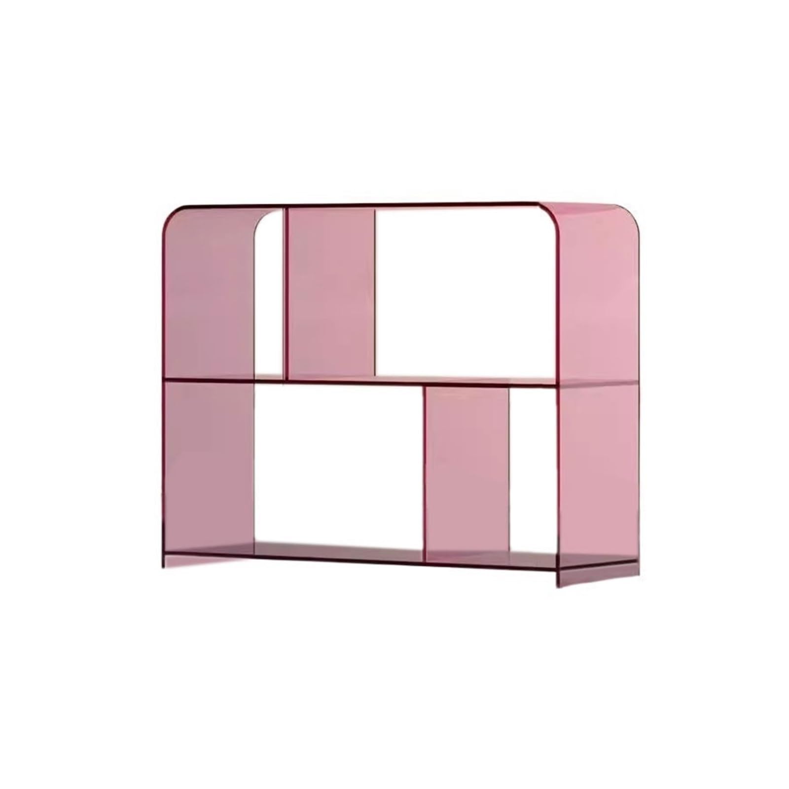 B3F7M4R9J2 CD stand Vinyl Record Storage Rack Transparent Acrylic Bookcase Magazine Sofa Side Table(Pink)