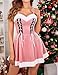Avidlove Sexy Santa Dress Holiday Lingerie Christmas Outfit Pink Lingerie Santa Claus Dress Babydoll Lingerie (Pink,M)