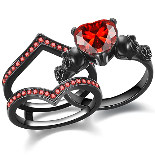 Bague gothique tête de mort en oxyde de zirconium pour alliance et style biker