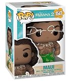 Dwayne Johnson The Rock Maui #1547 Disney Facsimile Signed Reprint Laser Autographed Funko POP! Movies Moana 2 Figurine with Protector Case