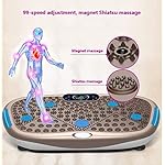 Vibration Plate Exercise Machine Whole Body Workout Vibration Fitness Platform Magnet Massage/Wireless Remote Control/Music Playback for Home Fitness Weight Loss (Gold ) - Image 4