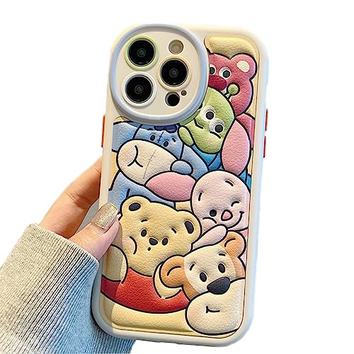 Coque iPhone 12 Pro antichoc en TPU et cuir mignon kawaii pour fille