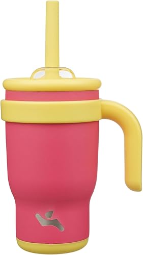 Miniatura 55 de Vaso de 14 onzas con asa lateral, botella de agua aislada con popote y tapa 2 en 1, taza de acero inoxidable, taza de café de viaje, para deportes,