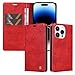 Jiajihua Cover Compatible with Huawei Y5 2018 / Y5 Prime 2018,Compatible with Honor 7A mini / 7S / Play 7 Magnetic Closure Flip Stand Wallet PU Leather Card Slot Phone Case Red