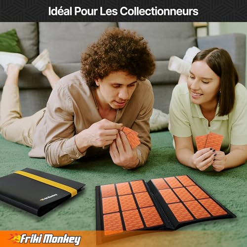 Classeur pour cartes avec capacité de 360 cartes à collectionner – 9 pochettes par page – Album PP sans PVC, fermeture à bande élastique – Grand album pour cartes TCG Friki Monkey – vue 7