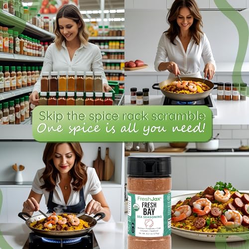 Image of Organic Seafood Seasoning, FreshJax Fresh Bay Savory Spice 5.3oz