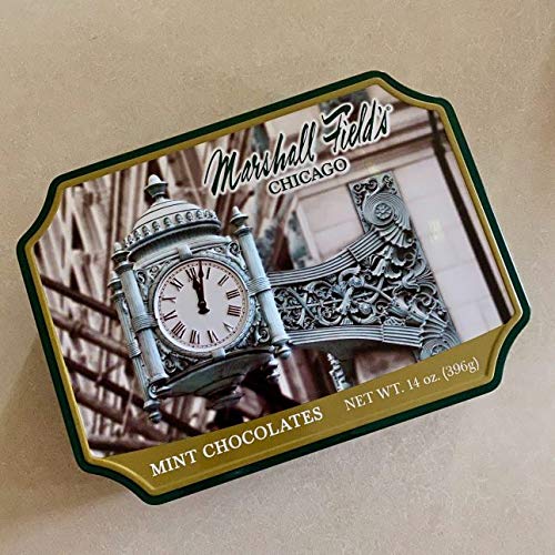 Frango Milk Chocolate Mints in Metal Tin (14 Oz.) Embossed Tin With Photo Of The Famous Chicago Marshall Field\'s Clock., Makes A Beautiful Gift!