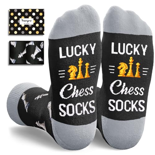 HAPPYPOP Gifts for Chess Players - Best Gifts for Chess Lovers Funny Socks for Men Women
