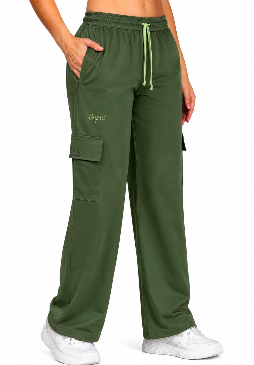 Women Smart Slim Fit Easy Wash Cotton Cargo Pants-image-22