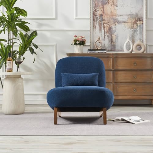 Sillón Armless Moderno Azul miniatura 3