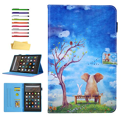 UUcovers 8C` Jo[ Amazon Kindle Fire HD 8pP[X (8/7/5 2018/2017/2016/2015) X}[gX^h v TPU ϏՌJo[ EFCN/X[vJ[hz_[t u[