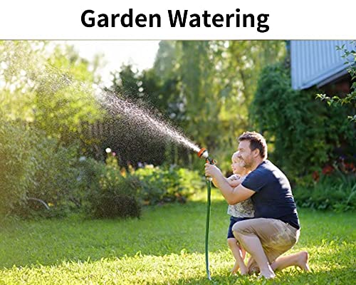 Garden Hose Nozzle, Metal Water Hose Nozzle With 8 Adjustable Spray Patterns, High Pressure Hand Sprayer With Flow Control For Watering Plant & Lawn, Washing Car & Pet (Orange) #TOP4