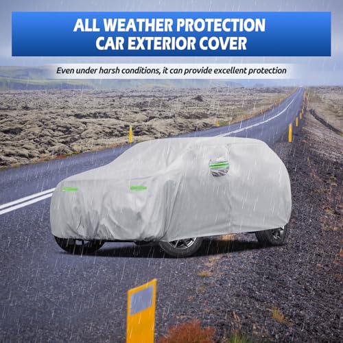 Image of Car Cover Custom Fit for Jeep Grand Cherokee 2000-2026, Migaven Waterproof Full Exterior Cover Sun Rain Protection with Door Zipper and Cotton Lining, Silver