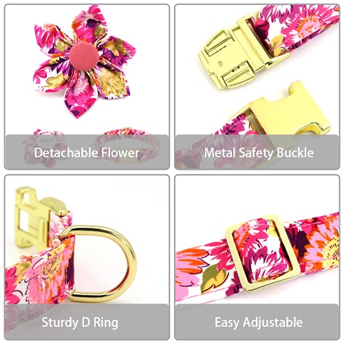 Girl Dog Collar with Flower, Adjustable Cute Dog Collar, Soft & Durable Floral Dog Collar for Small Medium Large Dogs… - Image 6