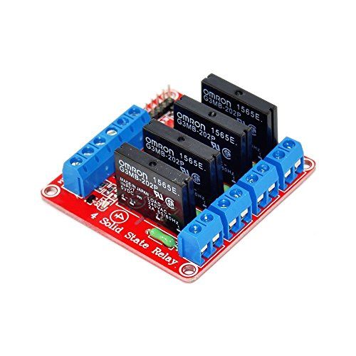 Tolako 5V 4 Channel Solid State Relay 4CH SSR Module for Arduino Uno Duemilanove MEGA2560 MEGA1280 ARM DSP PIC (4CH)