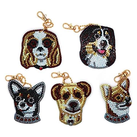 ZZDXL Diamond Painting Kits for Kids Keyrings Pet Dog Suit Diamond Art Keyring Kits 5D DIY Diamond Painting Full Kit for Adults, Key Chains Pendant for Women Purse Backpack Handbag Cover