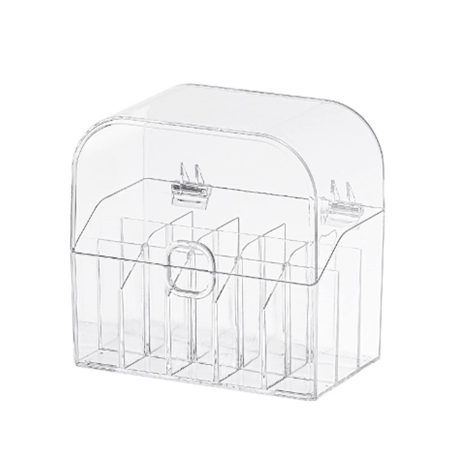 Tsophreniq Clear Lipstick Storage Box with Lid Tabletop Multipurpose Container Supplies for Pen Cosmetics Compartment Organization Lipstick Storage Box with Lid