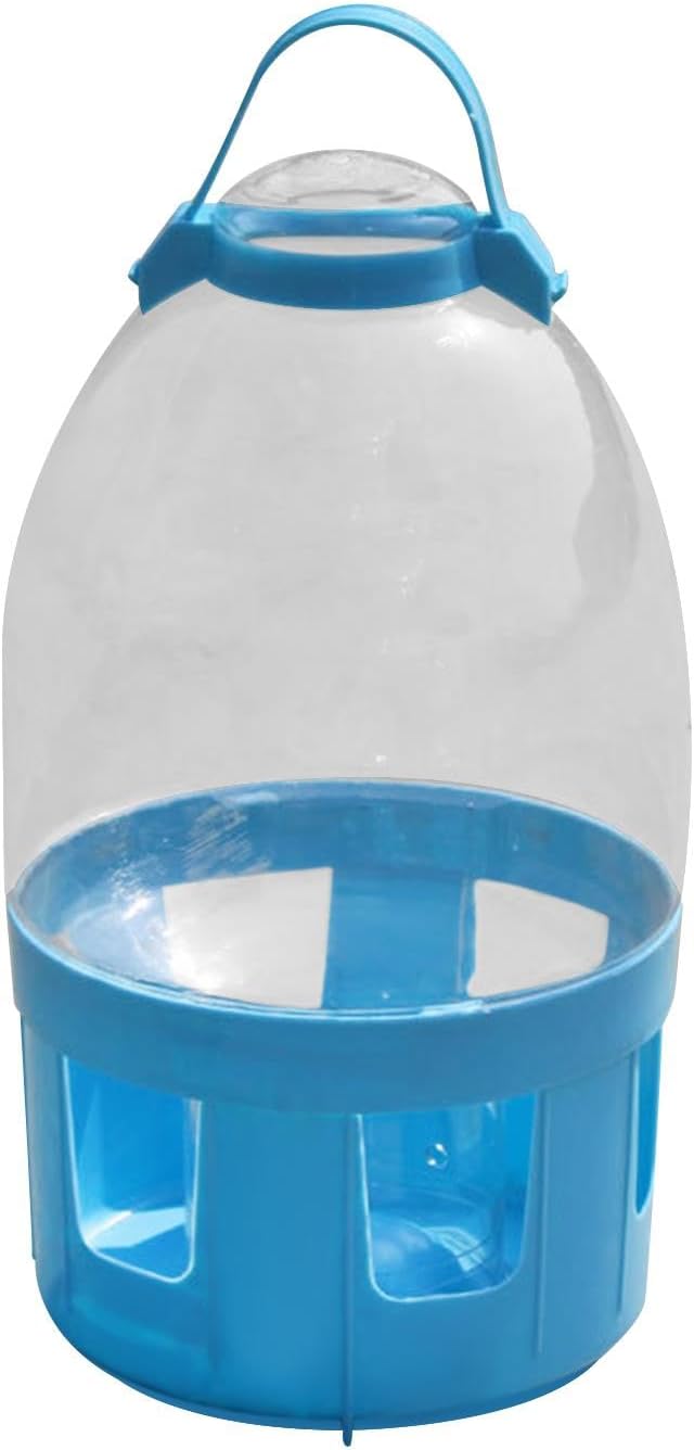 Automatic Bird Water Feeder Dispenser with Hanging Handle for Pigeons Doves Chickens Ducks Pheasants Budgies Livestock Farm Use- 6L