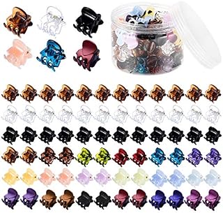 Mini Hair Claw Clips for Girls and Women, Funtopia 72 Pcs Small Hair Clips Pins Clamps Non Slip Tiny Plastic Jaw Clips (Assorted Colors)