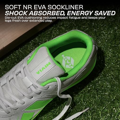 Image of NIVIA Stance Cricket Shoes for Men & Women with Breathable Synthetic Upper, EVA Cushion Sockliner, Personalized Heel Fit & High-Grip TPU Stud Outsole for Batting, Bowling & Fielding