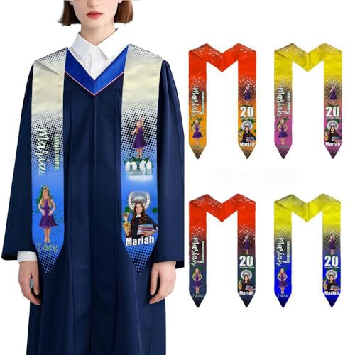TPFOON Custom Photo Graduation Stole Class of 2025, Personalized Graduation Stole, Graduation Sash 2025, Gift for Graduates, Grad Gift for Daughter