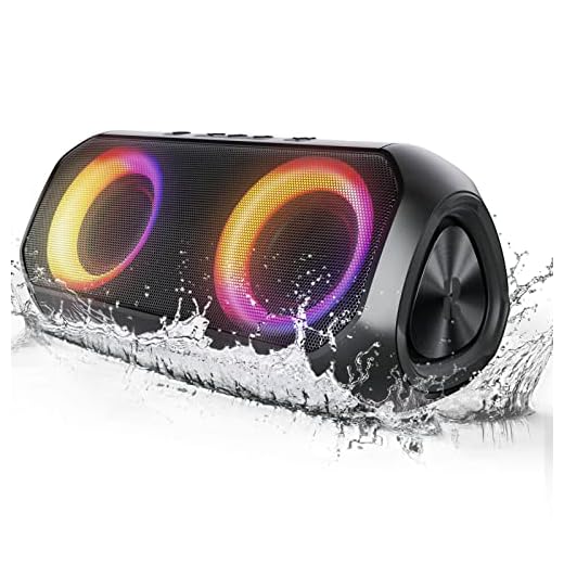 Rythflo Bluetooth Speakers, [Blod Bass & Dynamic Lights] Portable Wireless Speaker with 24W Stereo Sound, TWS Mode, 24Hrs Playtime, IPX6 Waterproof Blue Tooth Speaker