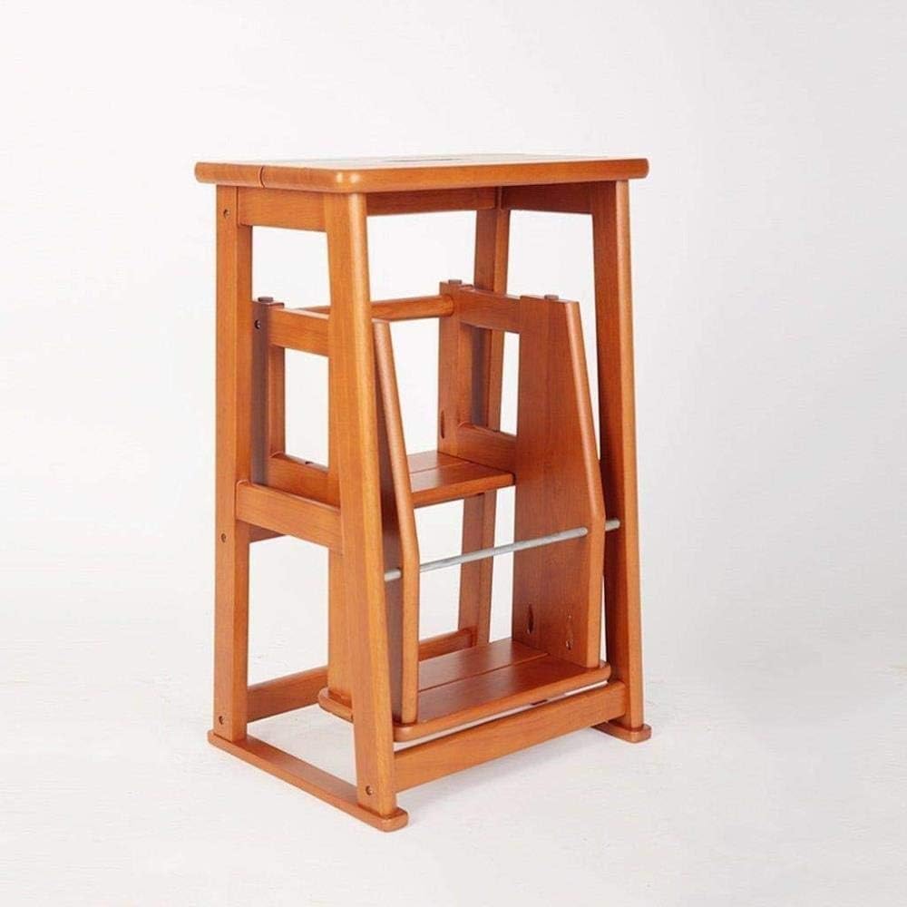Indoor Climbing Stool, Folding Chair Step Stool Solid Wood Storage Ladder Stool Dual Use Shoe Stool Climb Ladder Foot Stool Flower Stand/B/60.5cm (A 60.5cm)