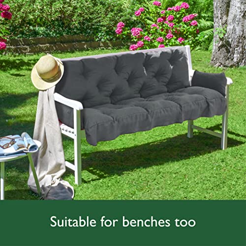 Beautissu Garden Swing Seats 3 Seater 180x50x8 cm Flair HS ? Hammock Canopy Swing Seat Cushions for Outdoor Furniture Patio Garden Bench Cushion ? Grey - Image 7