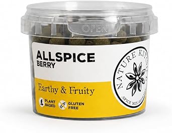Nature Kitchen Allspice Berries, 40g Whole Pimento Spice Pot, Gluten Free, Vegan Friendly Seasoning, Ideal for Baking, Marinades, Sauces, Frying, Grilling, Caribbean and Everyday Cooking