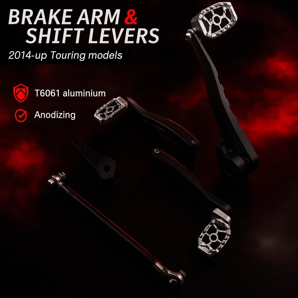 Eagle Lights REDLINE MX Floorboards for 2014-2025 Harley-Davidson® Touring Models (Black with Chrome Accent)